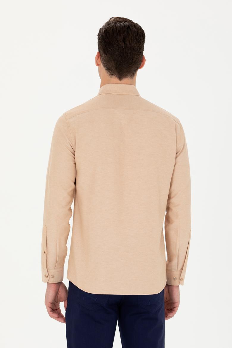 Erkek Camel Uzun Kollu Basic Gömlek - 50262980077