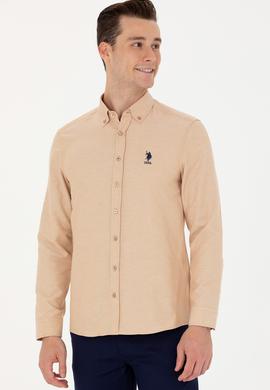 Erkek Camel Uzun Kollu Basic Gömlek - 50262980077