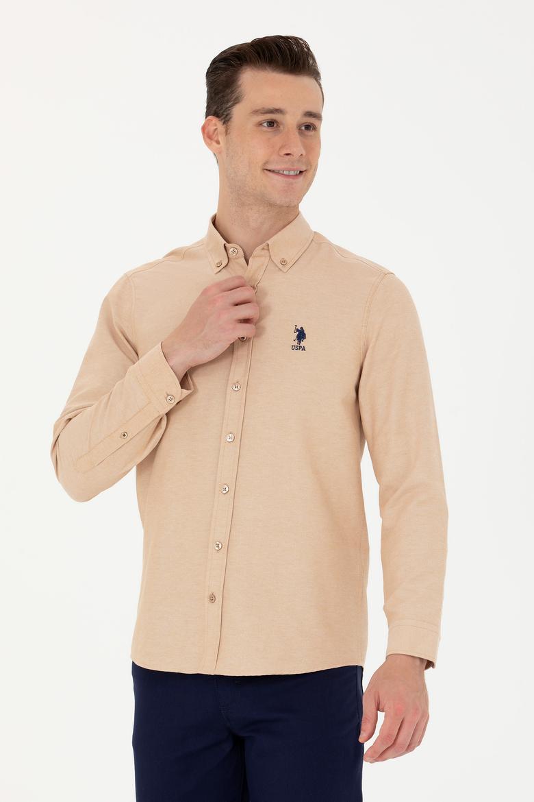 Erkek Camel Uzun Kollu Basic Gömlek - 50262980077
