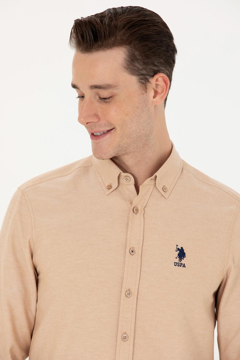 Erkek Camel Uzun Kollu Basic Gömlek - 50262980077