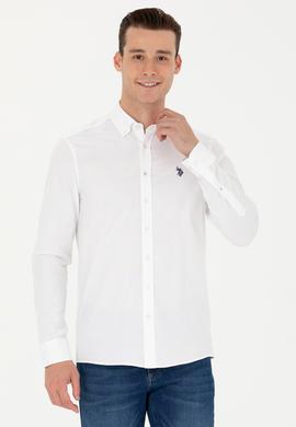 Erkek Beyaz Uzun Kollu Basic Gömlek - 50263025015
