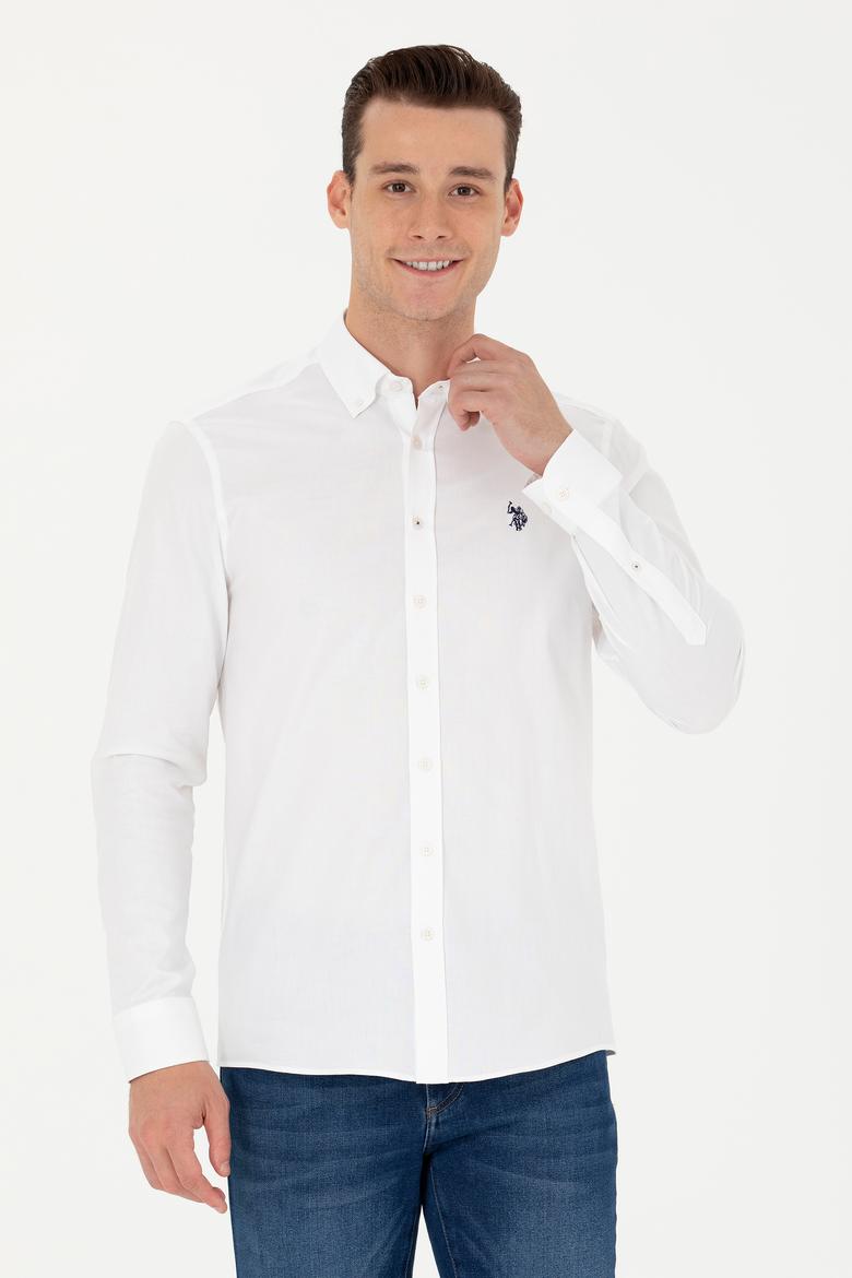 Erkek Beyaz Uzun Kollu Basic Gömlek - 50263025015
