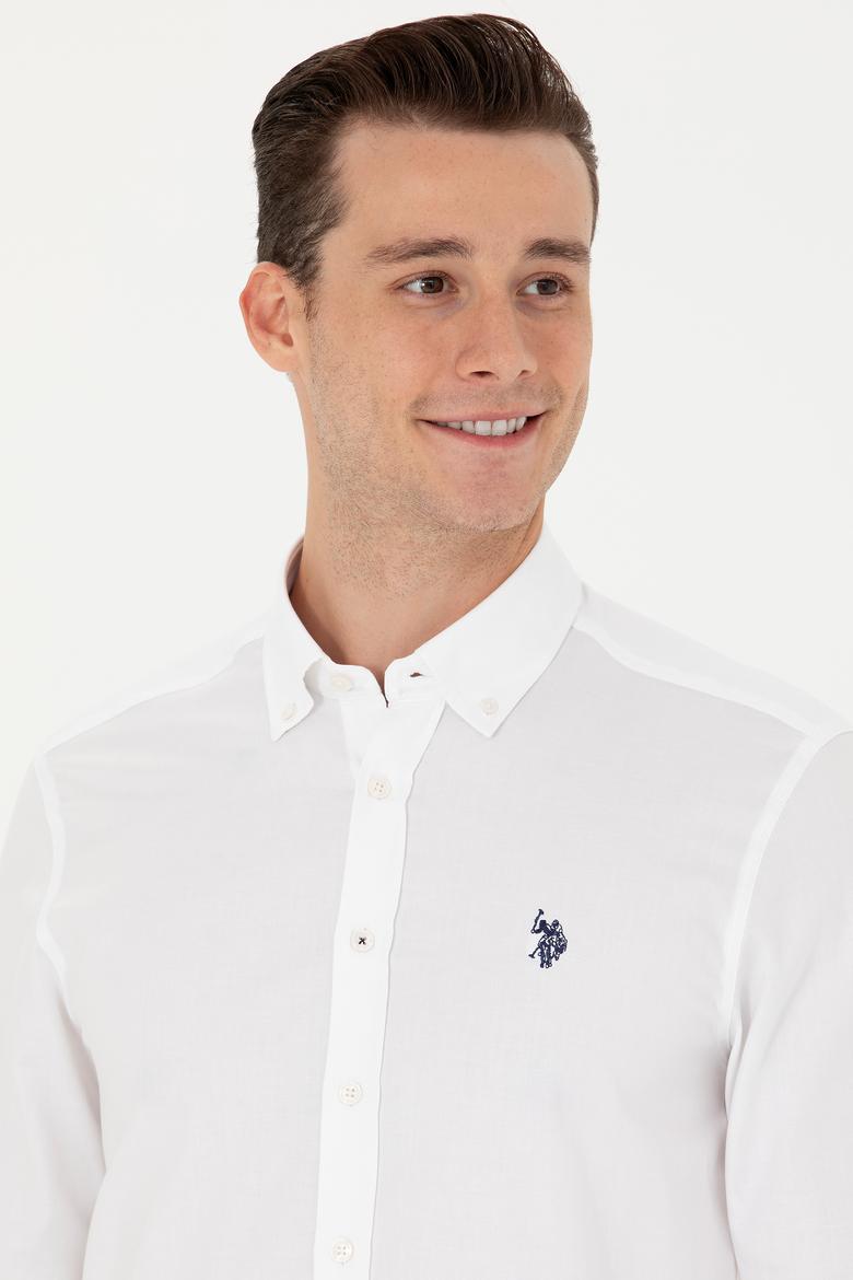 Erkek Beyaz Uzun Kollu Basic Gömlek - 50263025015