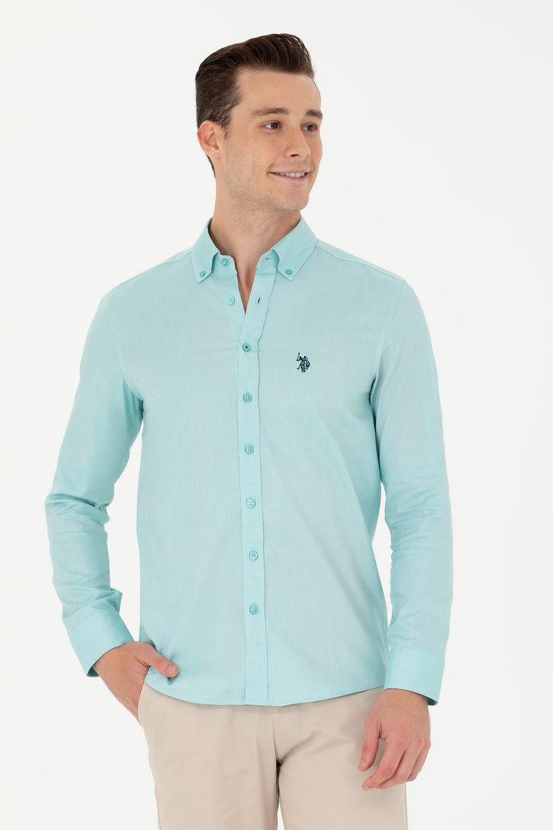 Erkek Mint Uzun Kollu Basic Gömlek - 50263025069