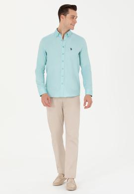 Erkek Mint Uzun Kollu Basic Gömlek - 50263025069