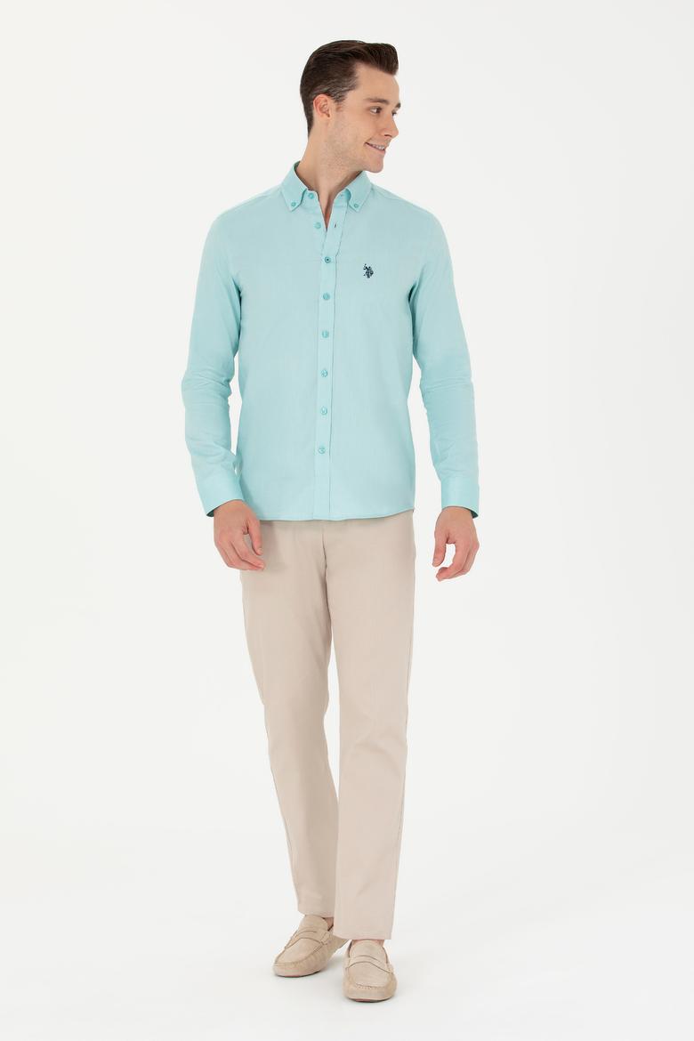 Erkek Mint Uzun Kollu Basic Gömlek - 50263025069