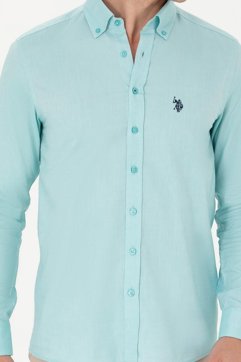 Erkek Mint Uzun Kollu Basic Gömlek - 50263025069