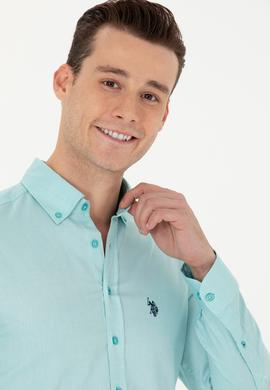 Erkek Mint Uzun Kollu Basic Gömlek - 50263025069