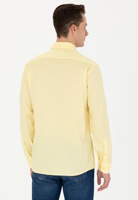 Erkek Sarı Uzun Kollu Basic Gömlek - 50263048096