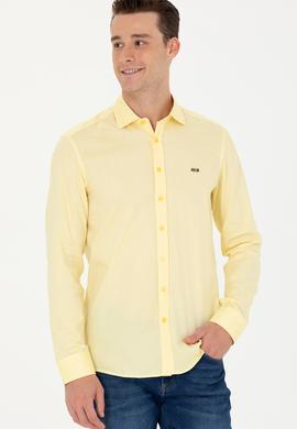 Erkek Sarı Uzun Kollu Basic Gömlek - 50263048096