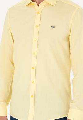 Erkek Sarı Uzun Kollu Basic Gömlek - 50263048096