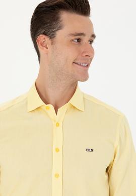 Erkek Sarı Uzun Kollu Basic Gömlek - 50263048096