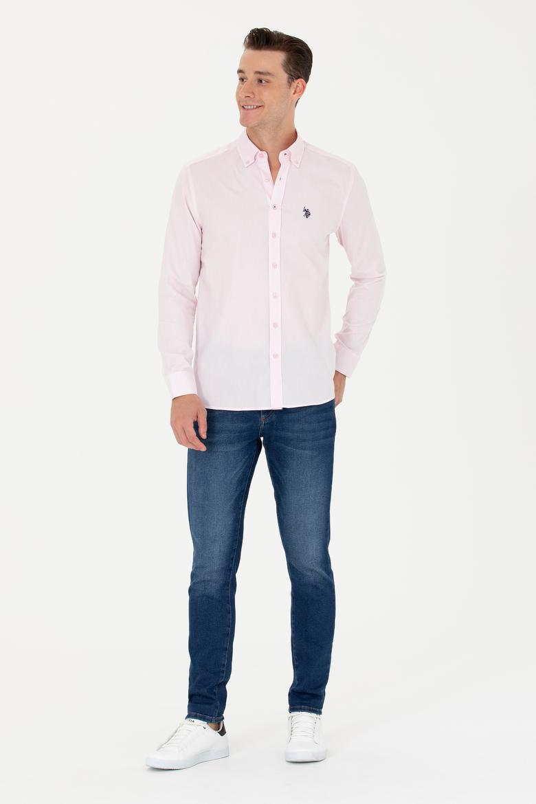 Erkek Manolya Uzun Kollu Basic Gömlek - 50263049096