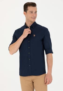 Erkek Lacivert Uzun Kollu Basic Gömlek - 50263100024