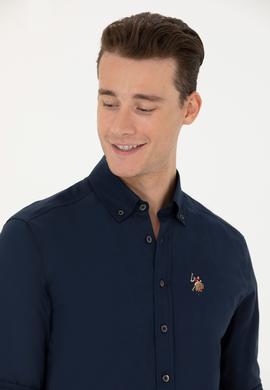 Erkek Lacivert Uzun Kollu Basic Gömlek - 50263100024