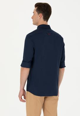 Erkek Lacivert Uzun Kollu Basic Gömlek - 50263100024