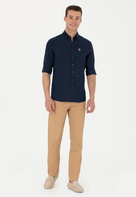 Erkek Lacivert Uzun Kollu Basic Gömlek - 50263100024