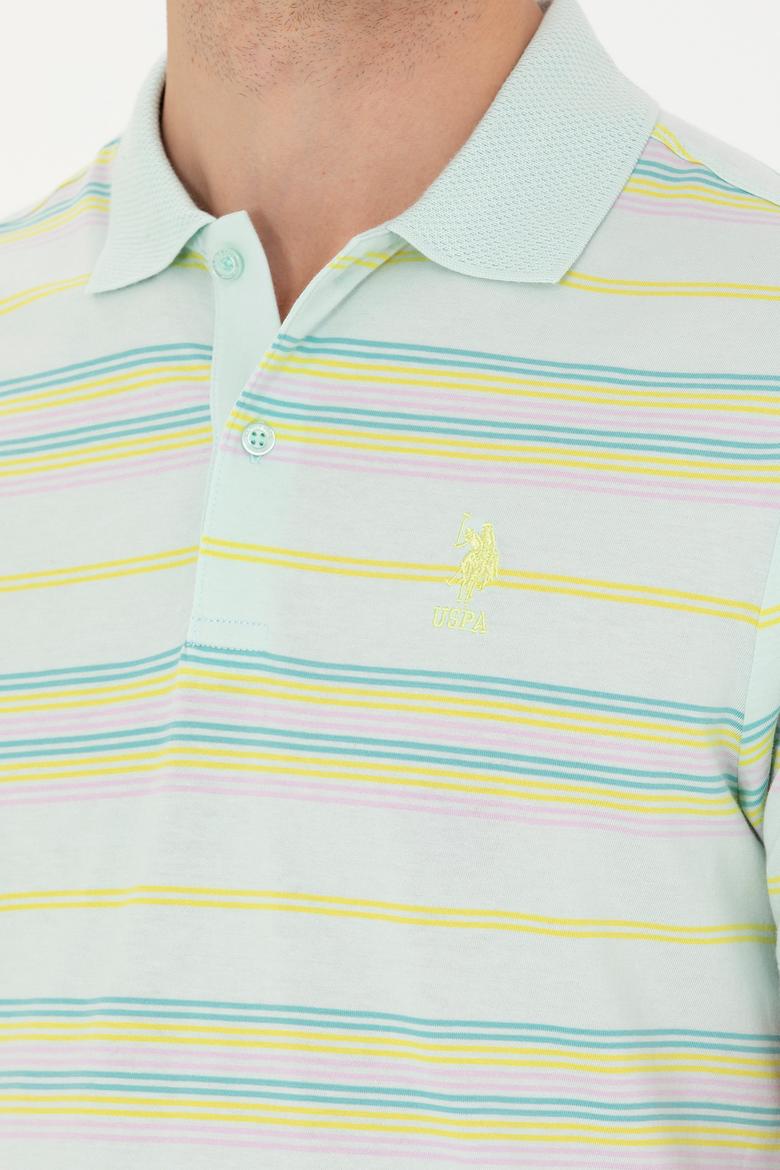 Erkek Regular Fit Polo Yaka Su Yeşili Tişört - 50263230034