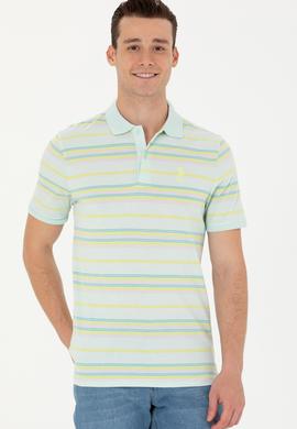 Erkek Regular Fit Polo Yaka Su Yeşili Tişört - 50263230034