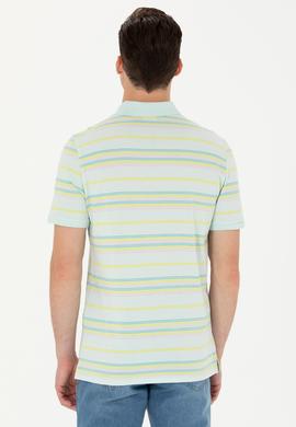 Erkek Regular Fit Polo Yaka Su Yeşili Tişört - 50263230034