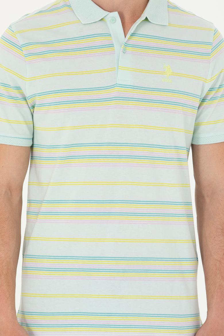 Erkek Regular Fit Polo Yaka Su Yeşili Tişört - 50263230034