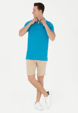 Erkek Slim Fit Polo Yaka Kobalt Mavi Basic - 50263238257