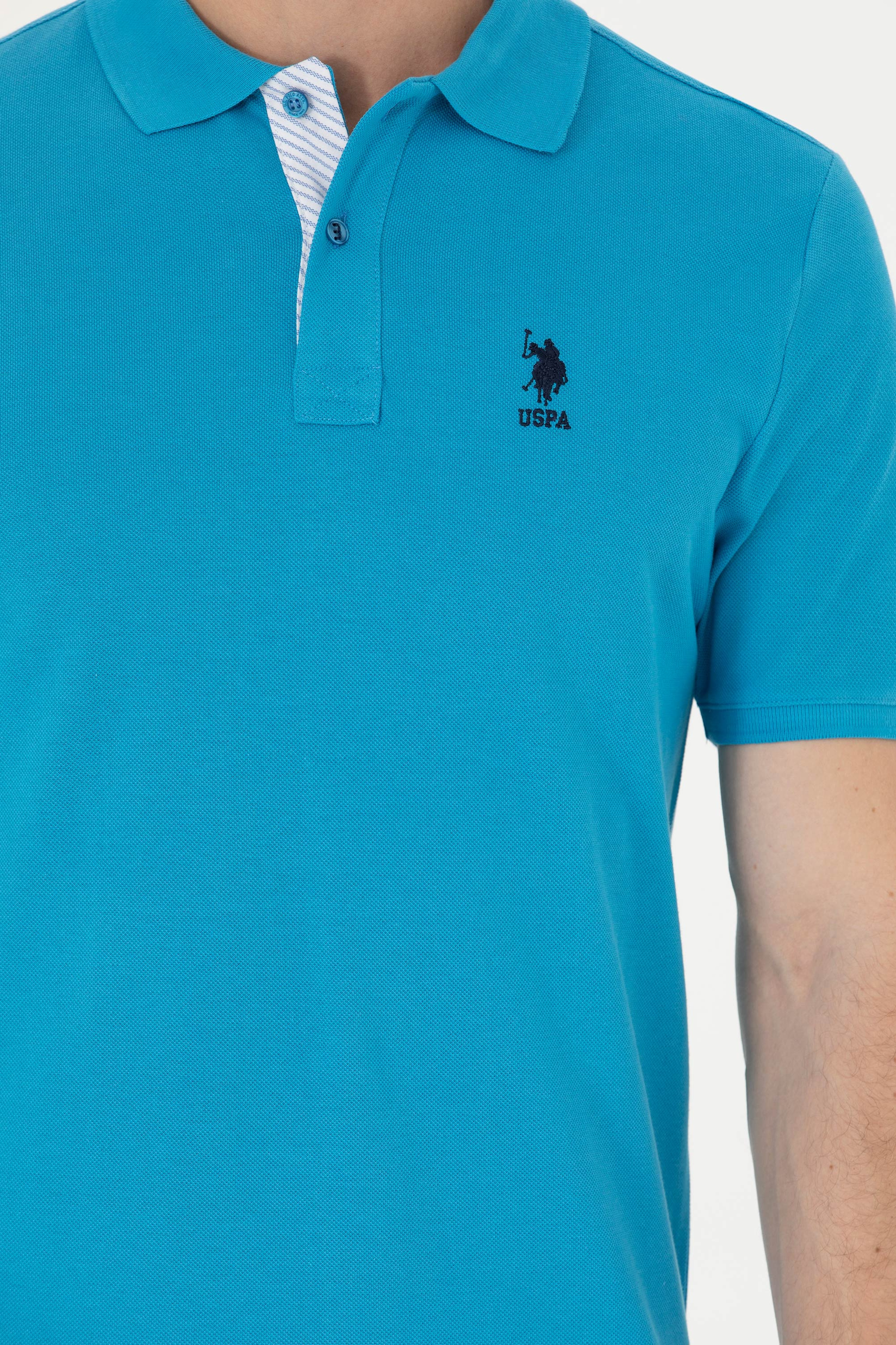 Erkek Slim Fit Polo Yaka Kobalt Mavi Basic - Image 7