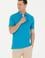Erkek Slim Fit Polo Yaka Kobalt Mavi Basic