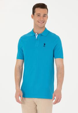 Erkek Slim Fit Polo Yaka Kobalt Mavi Basic - 50263238257