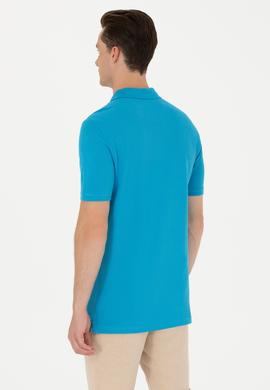 Erkek Slim Fit Polo Yaka Kobalt Mavi Basic - 50263238257