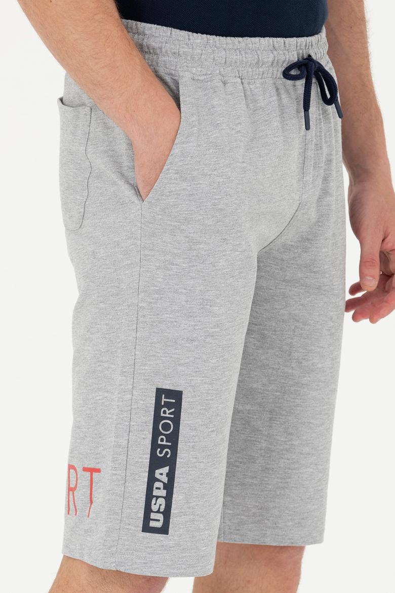 Erkek Gri Melanj Örme Şort - 50263433087