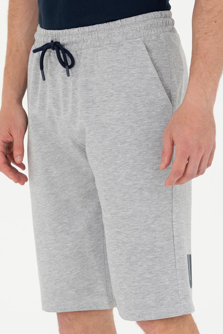 Erkek Gri Melanj Örme Şort - 50263433087