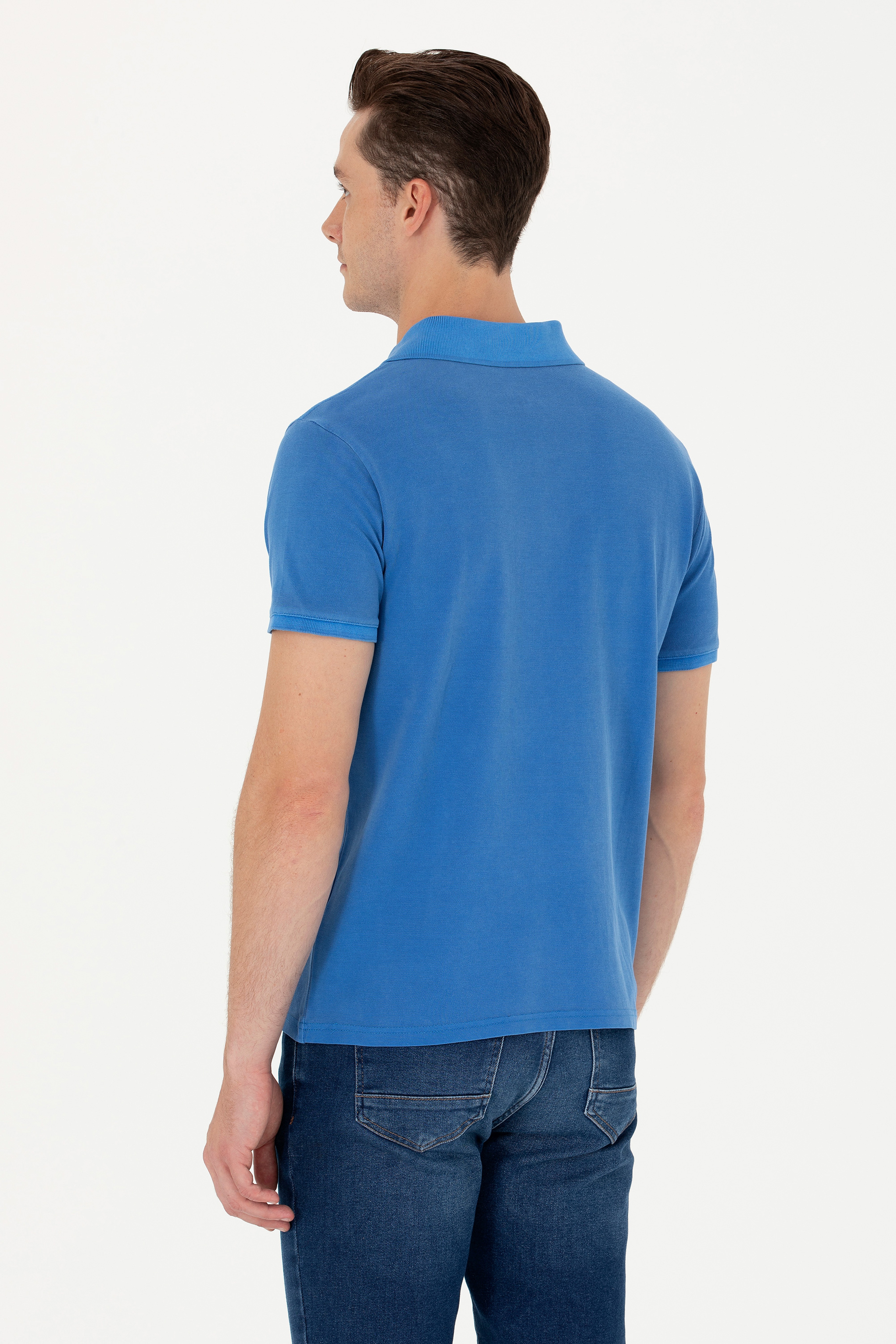 Erkek Saks Basic Tişört - Image 5
