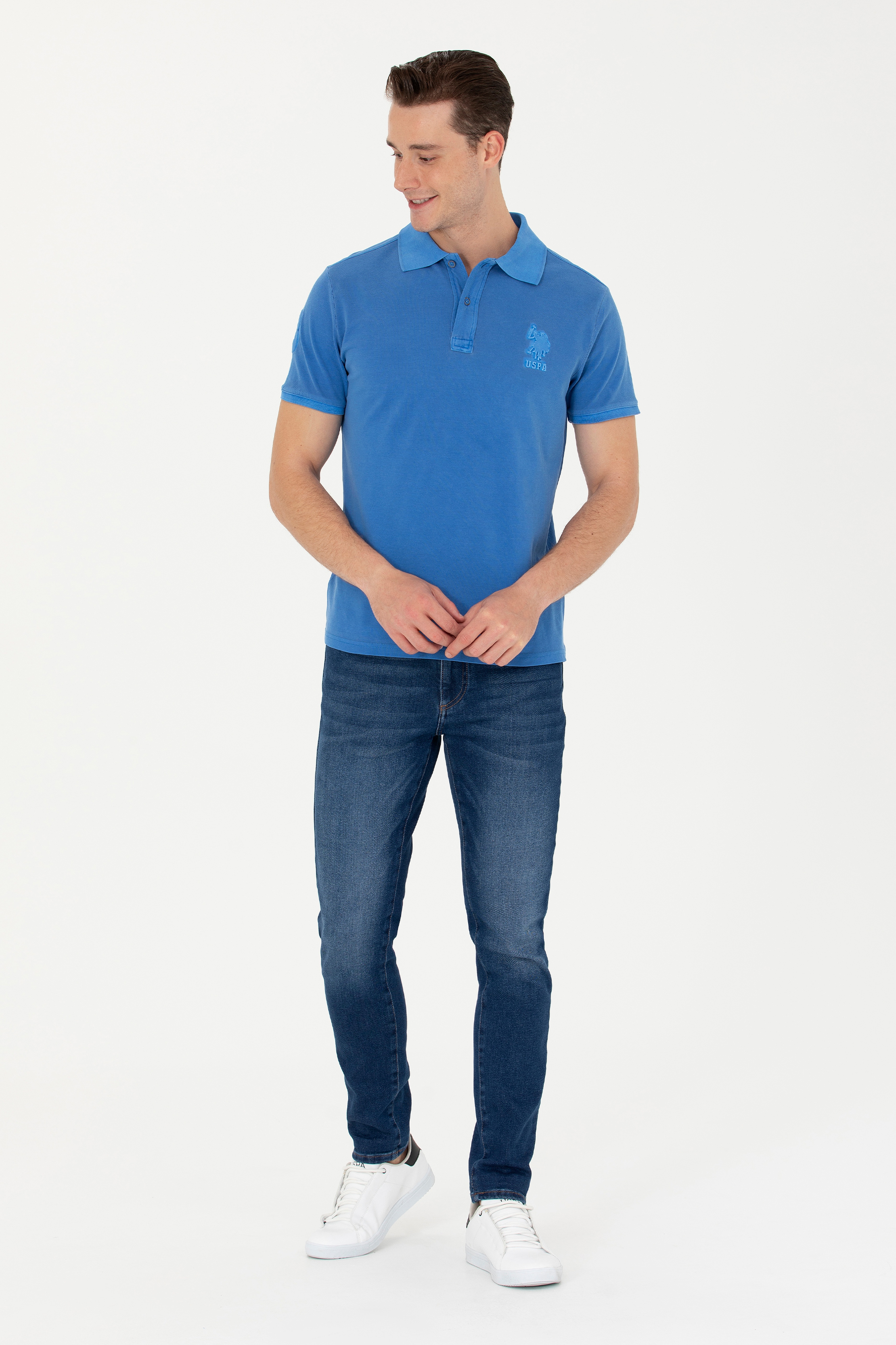 Erkek Saks Basic Tişört - Image 4