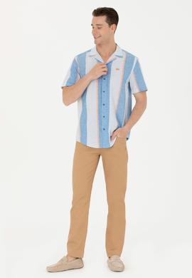 Erkek Saks Kısa Kollu Gömlek - 50263670017