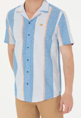 Erkek Saks Kısa Kollu Gömlek - 50263670017