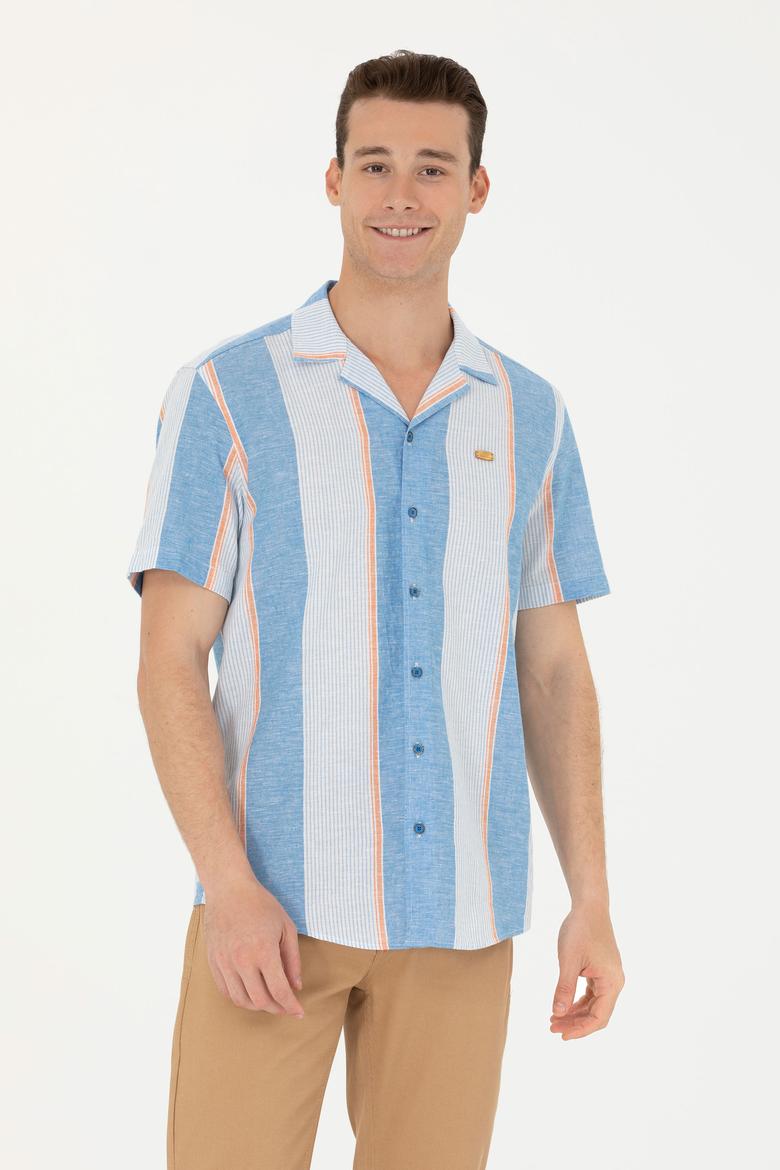 Erkek Saks Kısa Kollu Gömlek - 50263670017