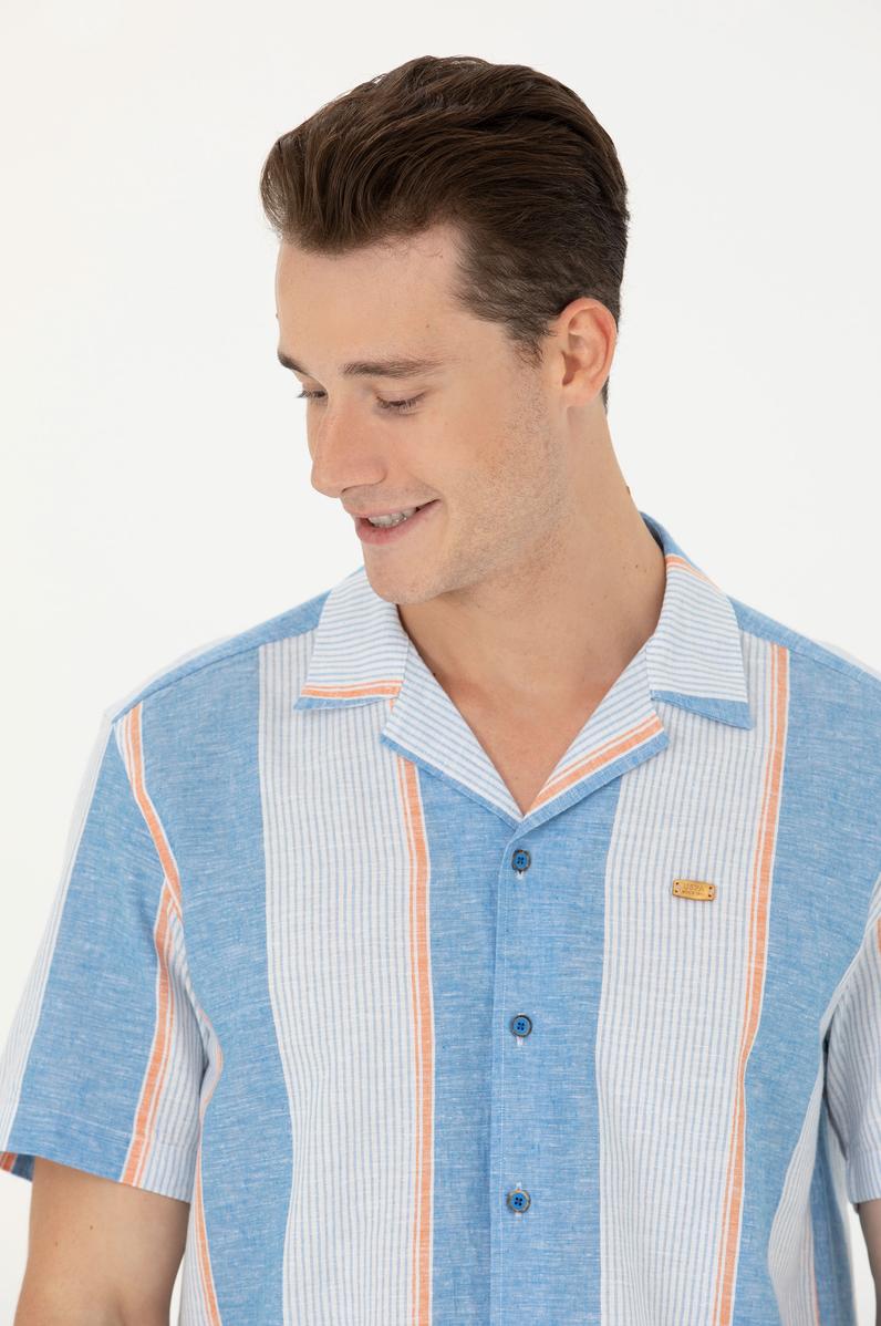 Erkek Saks Kısa Kollu Gömlek