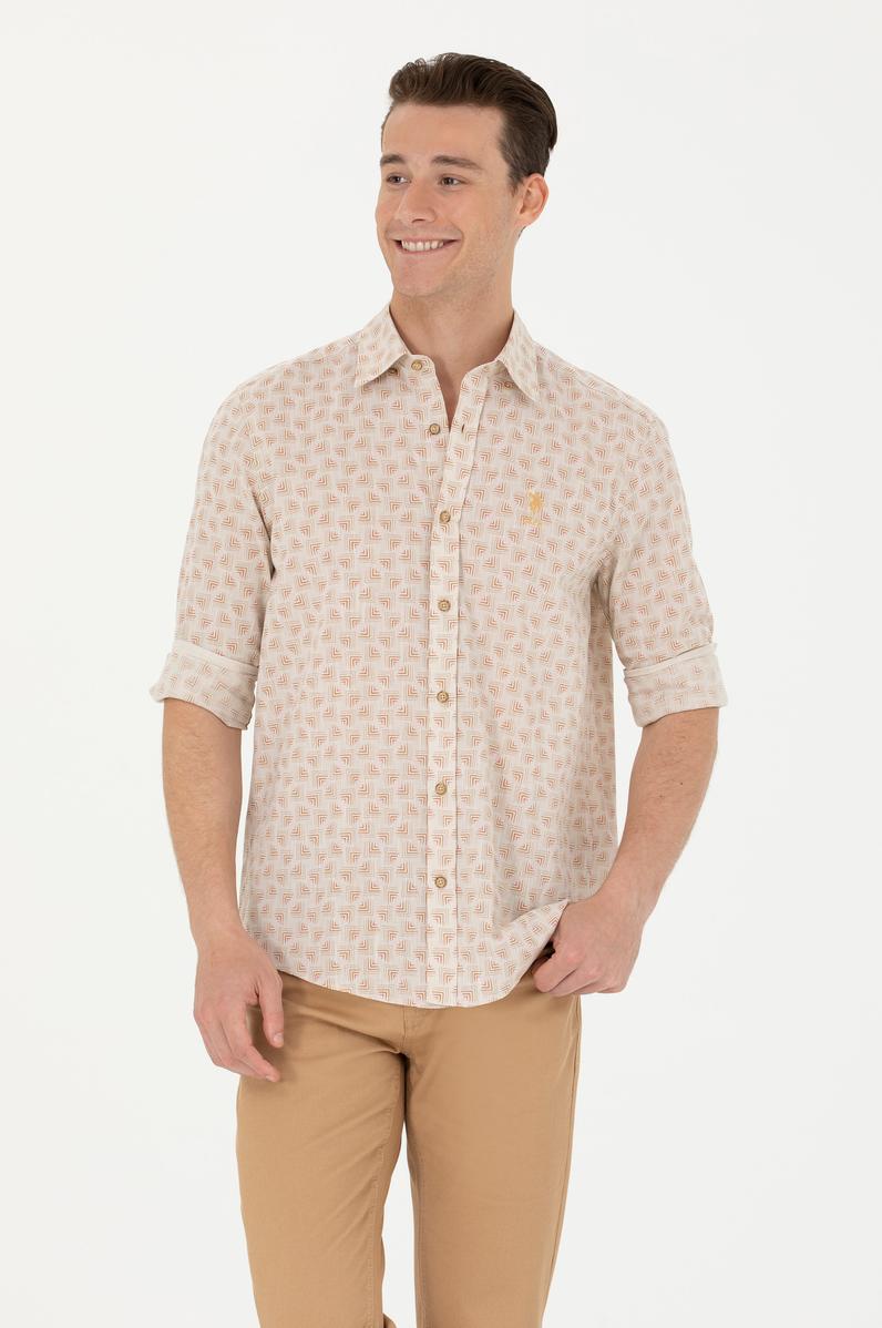 Erkek Camel Uzun Kollu Gömlek