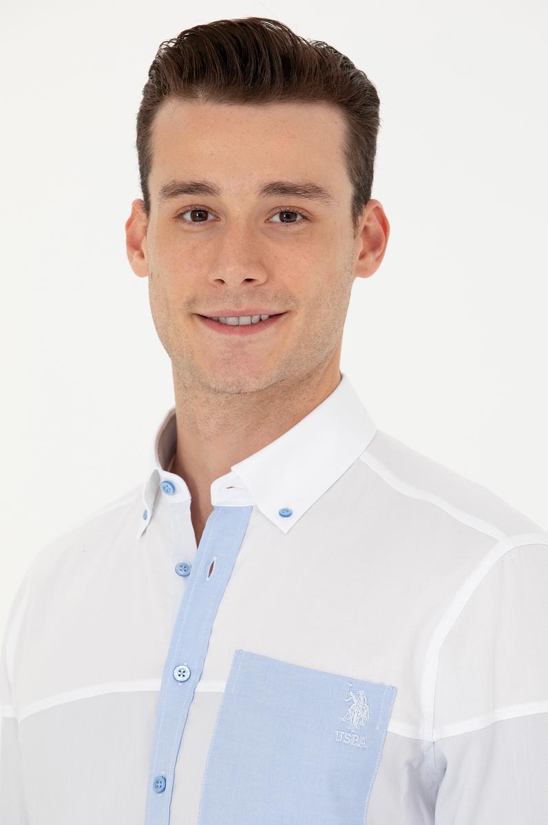 Erkek Mavi Uzun Kollu Gömlek