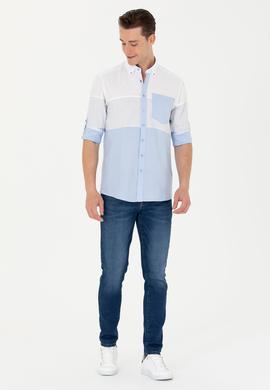 Erkek Mavi Uzun Kollu Gömlek - 50264102024