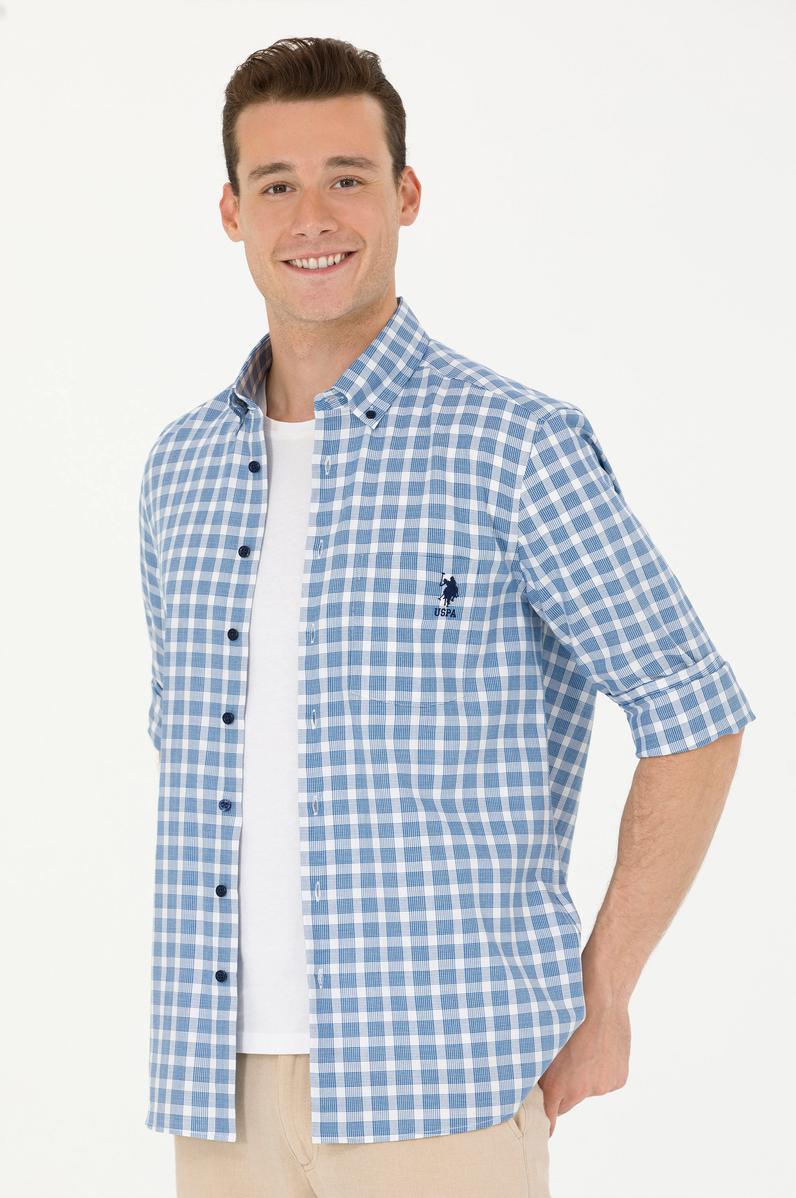 Erkek Lacivert Uzun Kollu Gömlek