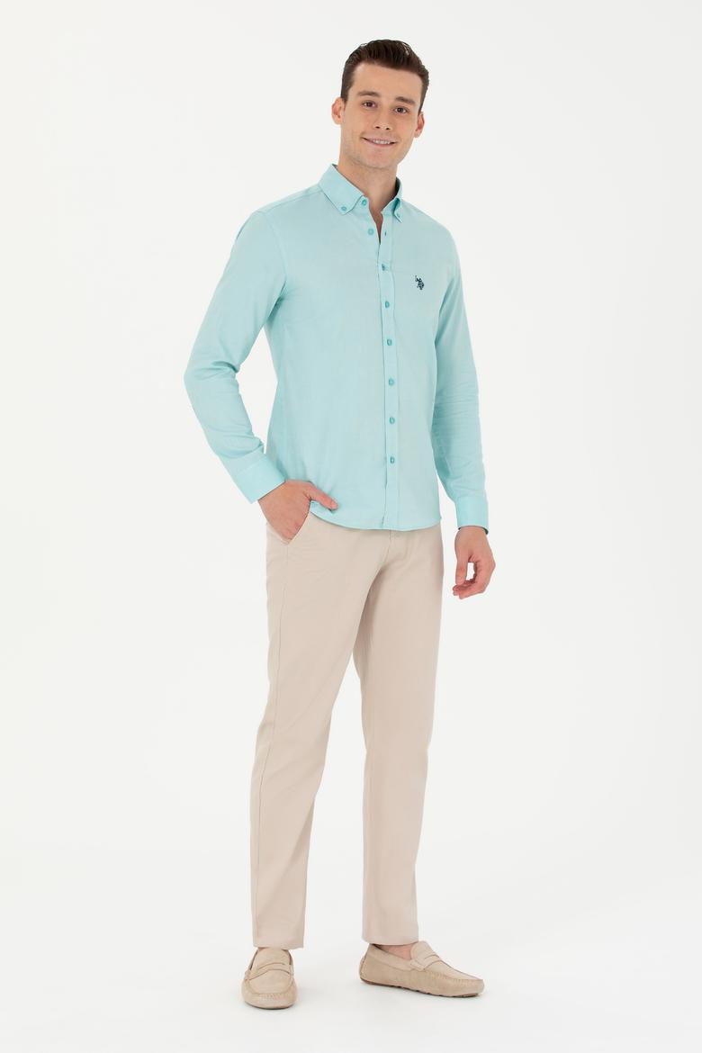 Erkek Regular Fit Taş Kanvas / Chino Pantolon