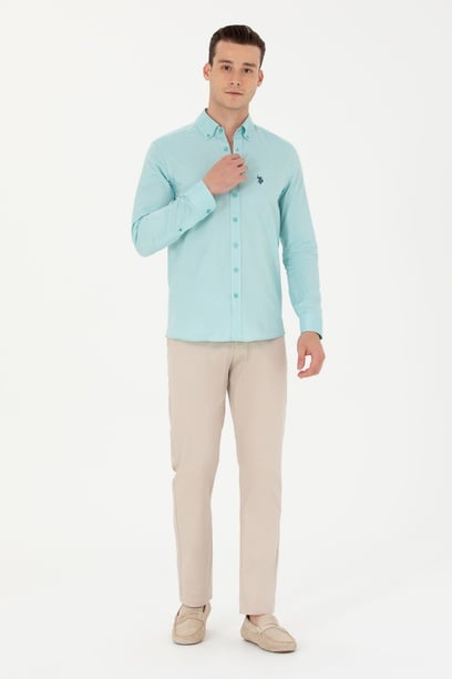 Erkek Regular Fit Taş Kanvas / Chino Pantolon