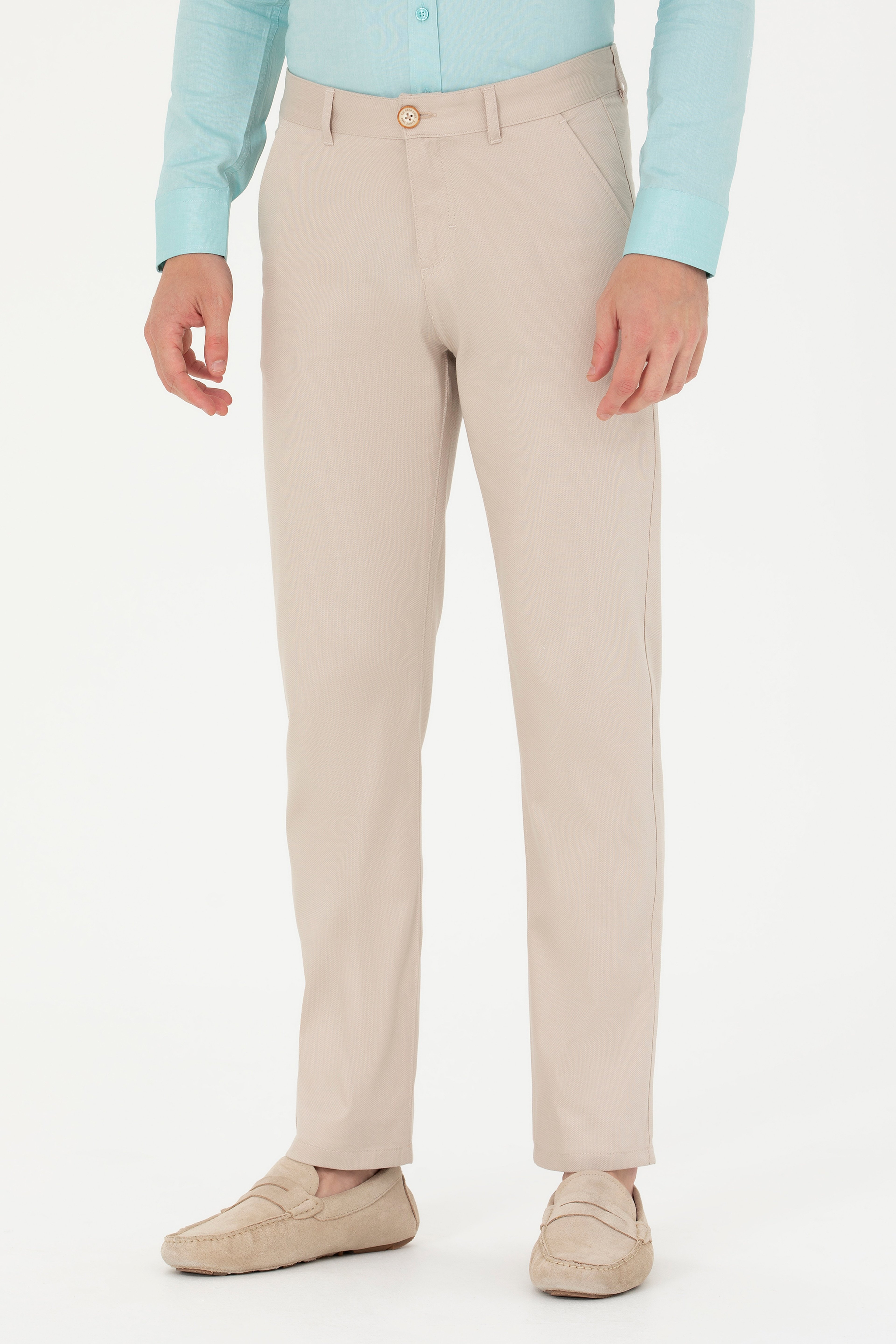 Erkek Regular Fit Taş Kanvas / Chino Pantolon - Image 2