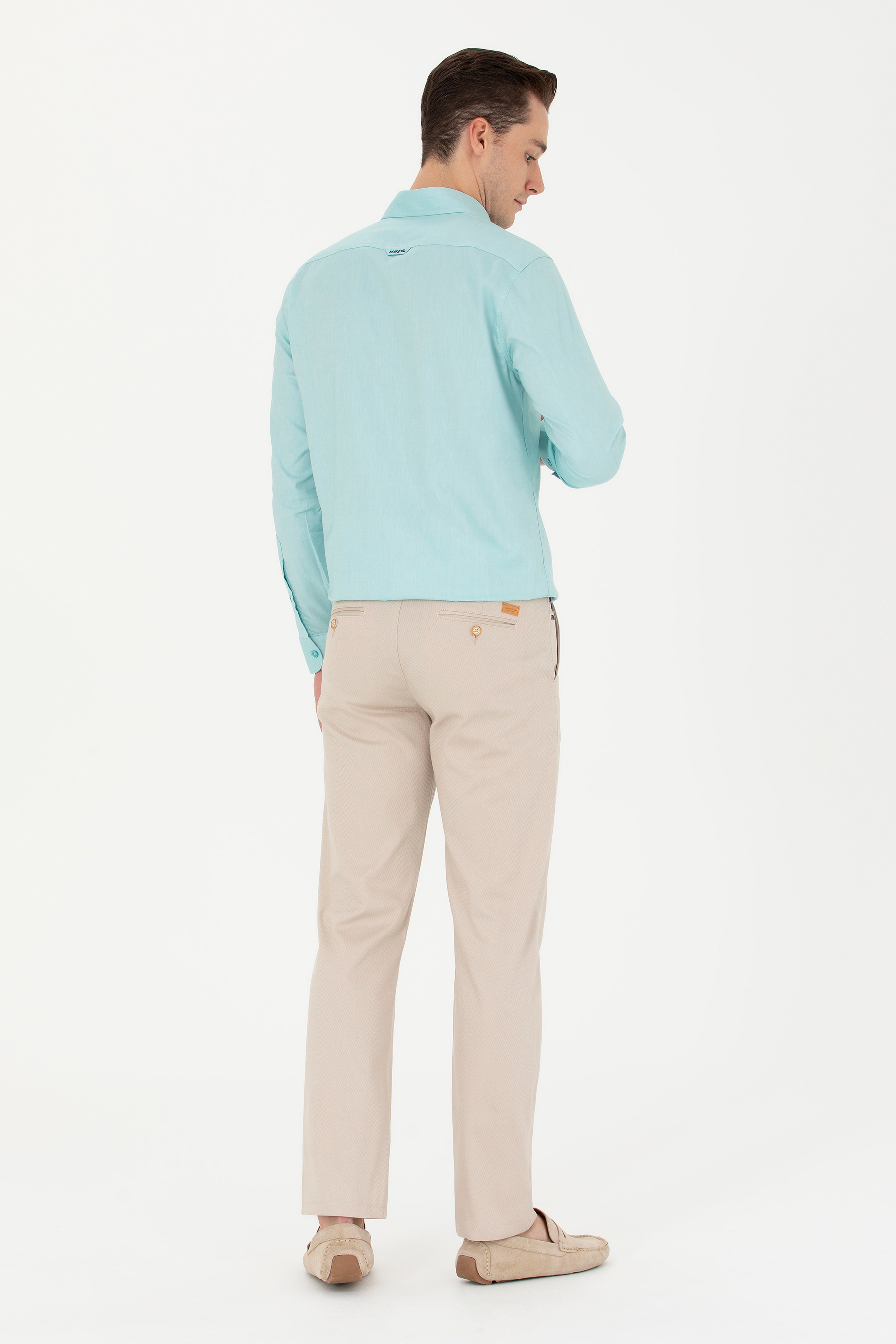 Erkek Regular Fit Taş Kanvas / Chino Pantolon