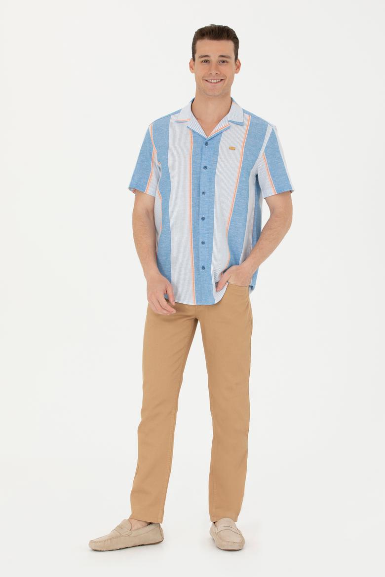 Erkek Regular Fit Camel Kanvas / Chino Pantolon