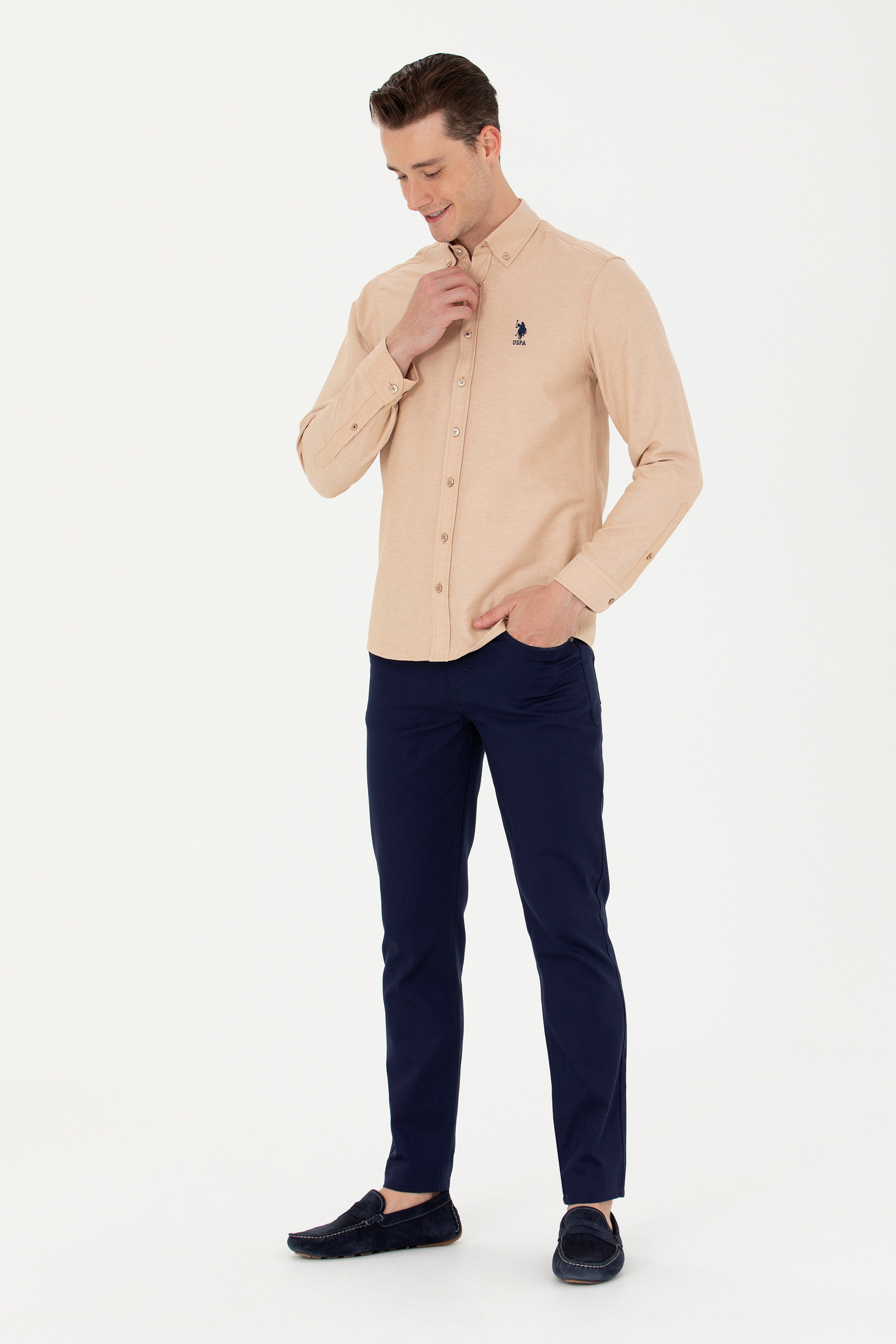 Erkek Slim Fit Lacivert Kanvas / Chino Pantolon - Image 3