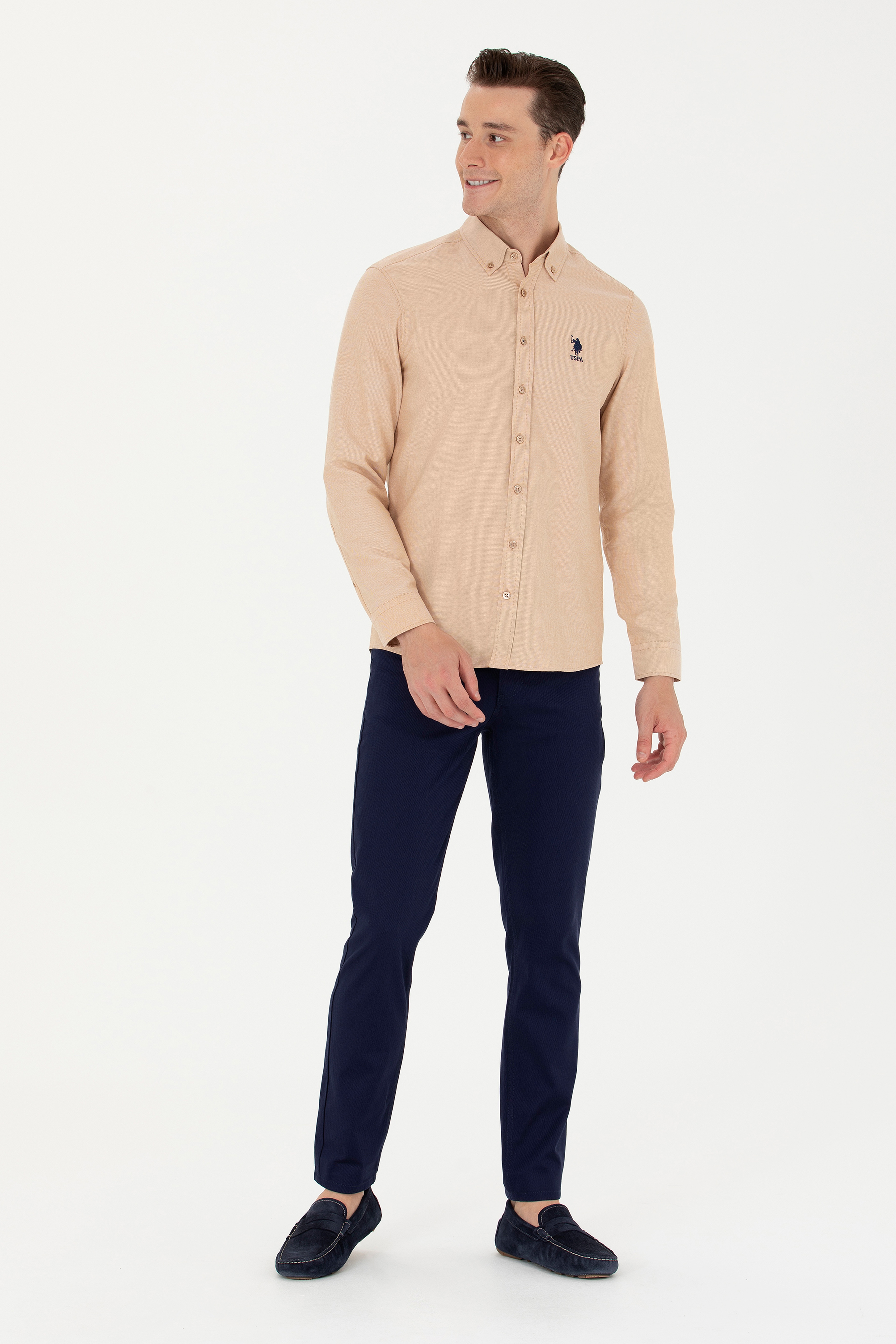 Erkek Slim Fit Lacivert Kanvas / Chino Pantolon