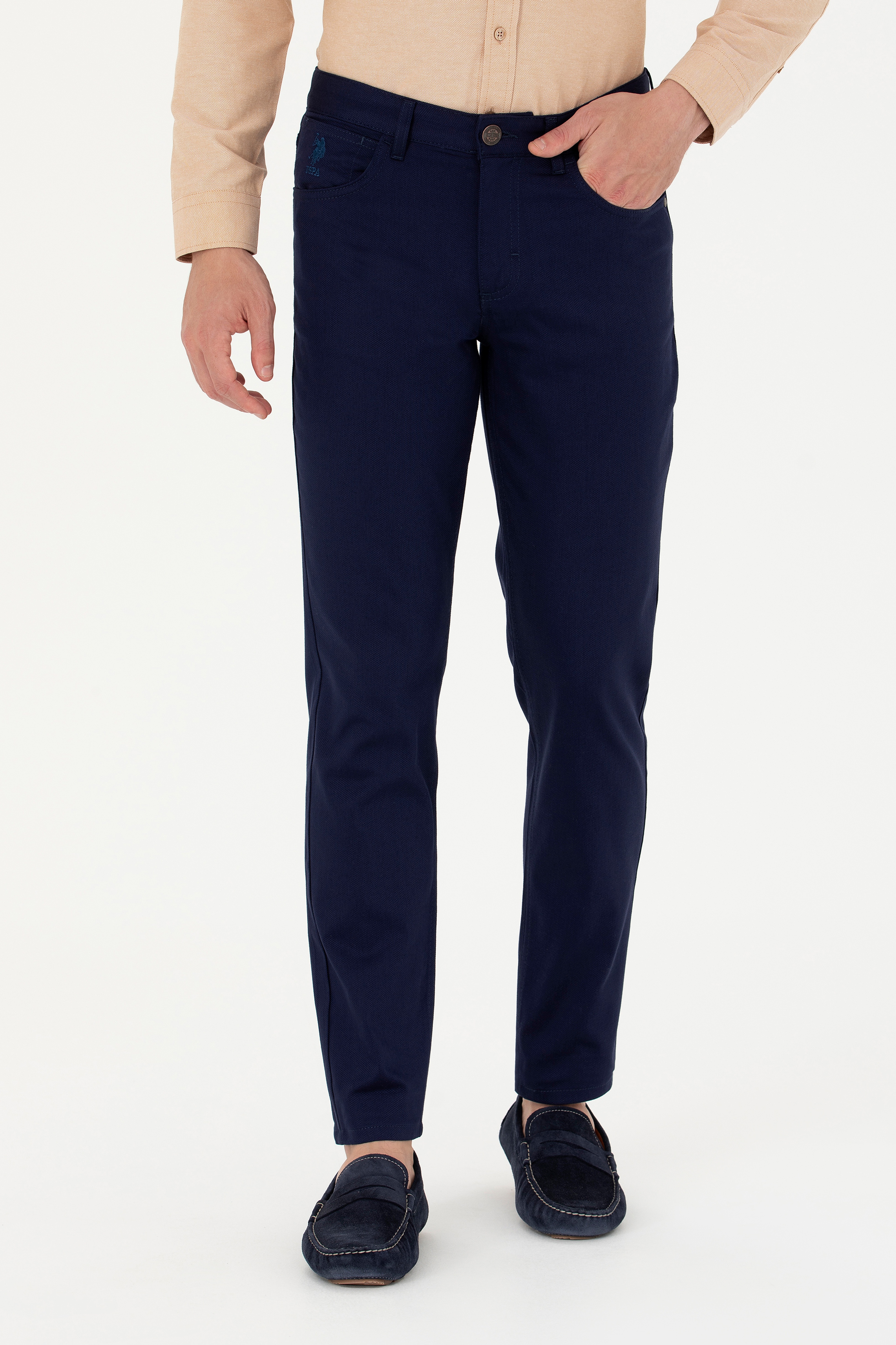 Erkek Slim Fit Lacivert Kanvas / Chino Pantolon - Image 2